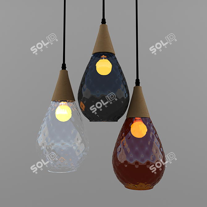 Nordic Star Glass Pendant 3D model image 1