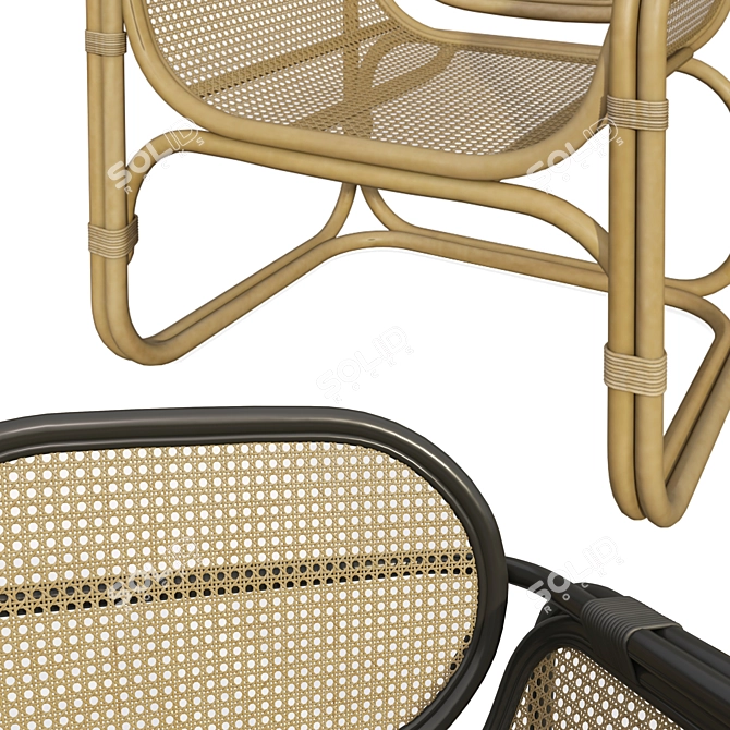 Tropical Rattan Wicker Chair 3D model image 8