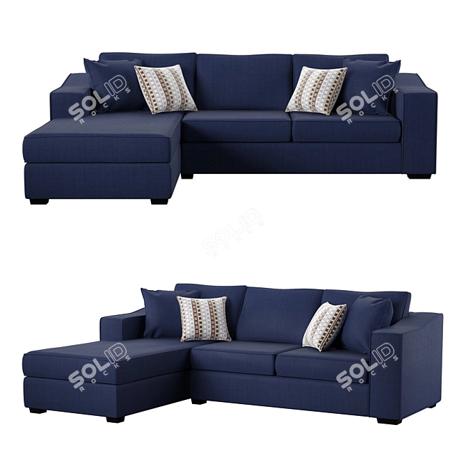 Piedmont Luxe Sofa 3D model image 1