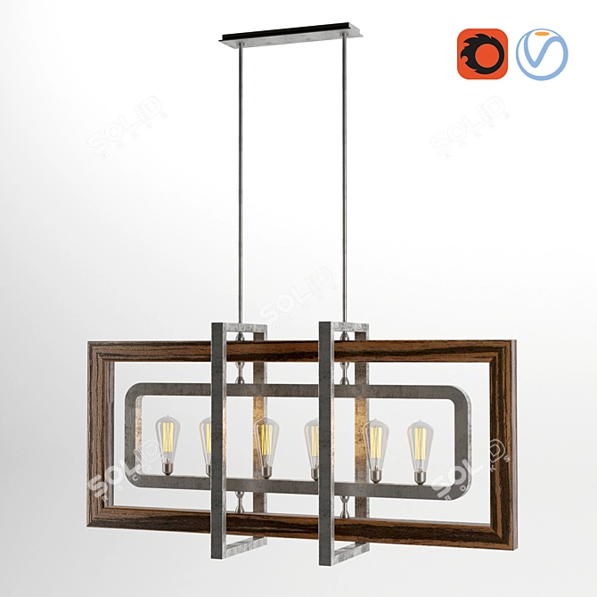 Modern Cube Chandelier 3D model image 1