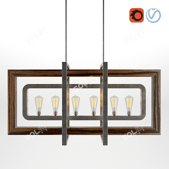 Modern Cube Chandelier 3D model image 2