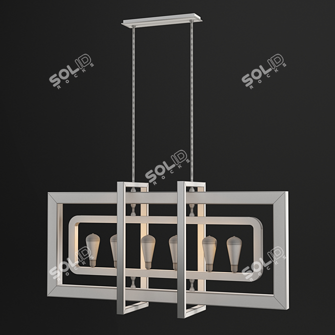 Modern Cube Chandelier 3D model image 3