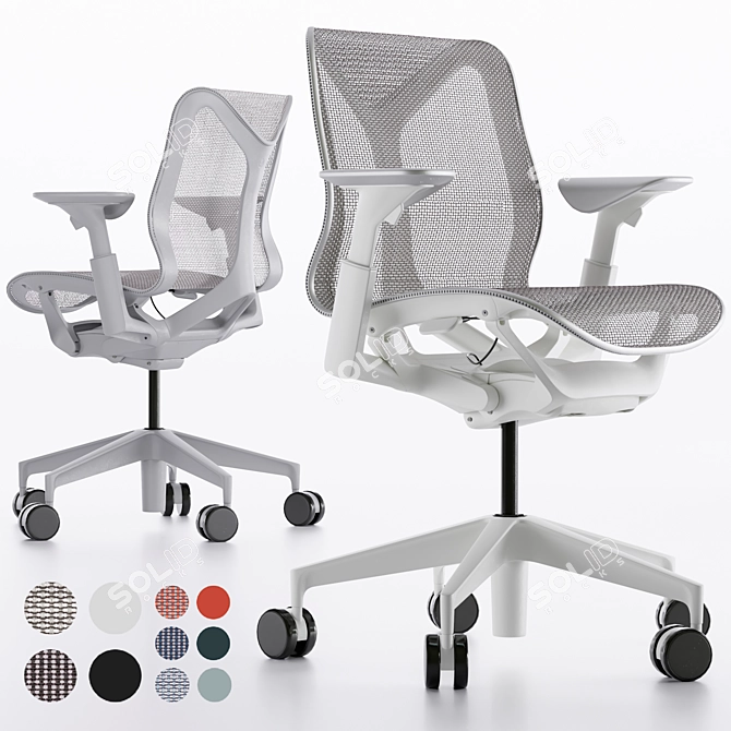 Ergonomic Low-Back Cosm Chair 3D model image 1