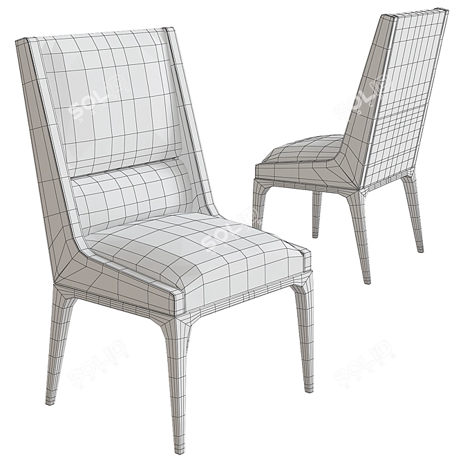 Radia Walnut Dining Chair 3D model image 2