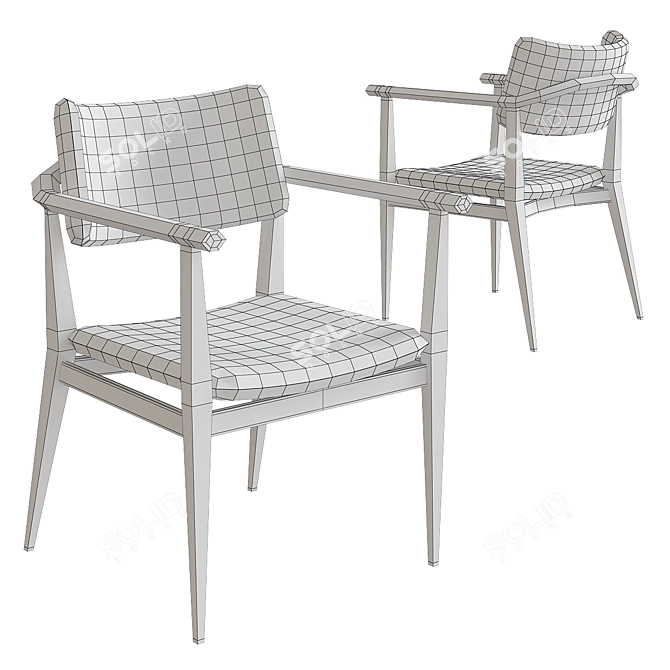 Elegant Porada Nissa Carver Chair 3D model image 2