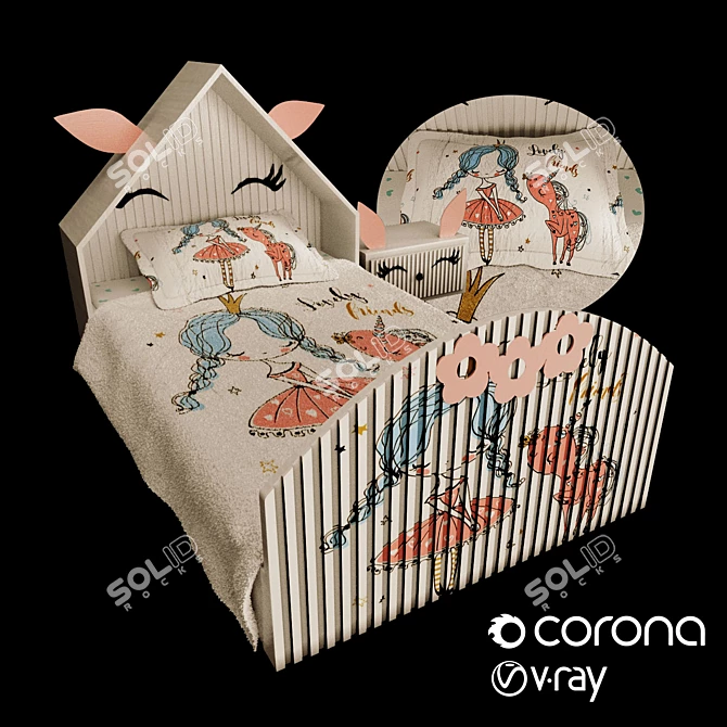 Cozy Sleep Baby Bed 3D model image 1