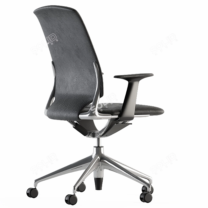 Elegant Leather Office Chair 3D model image 4