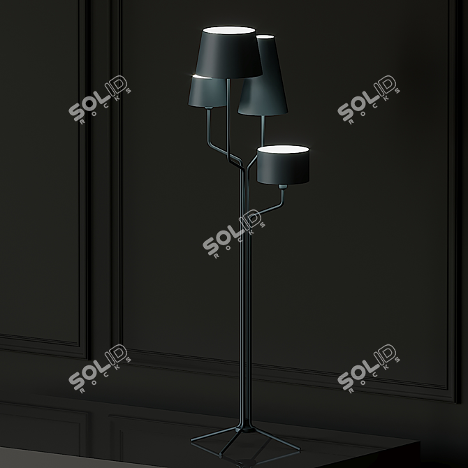 Elegant Tria Floor Lamp 3D model image 2