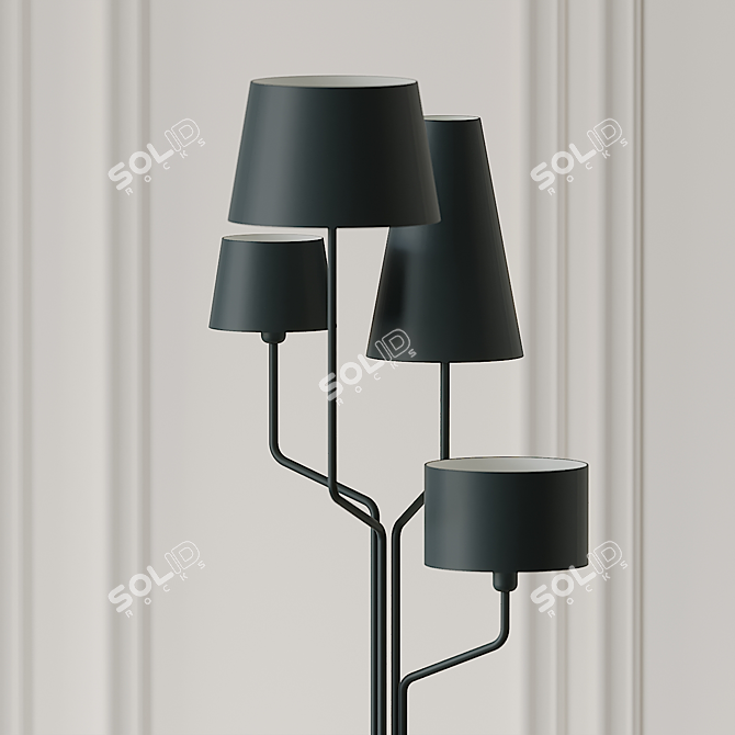 Elegant Tria Floor Lamp 3D model image 3