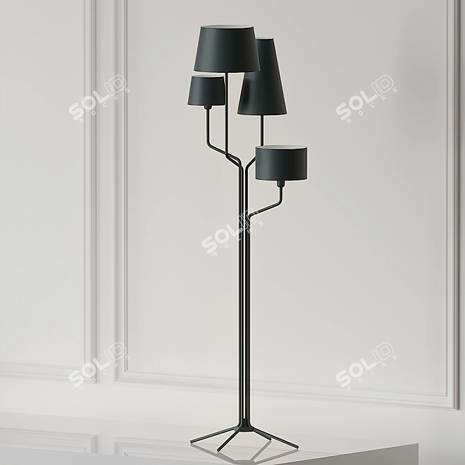 Elegant Tria Floor Lamp 3D model image 4