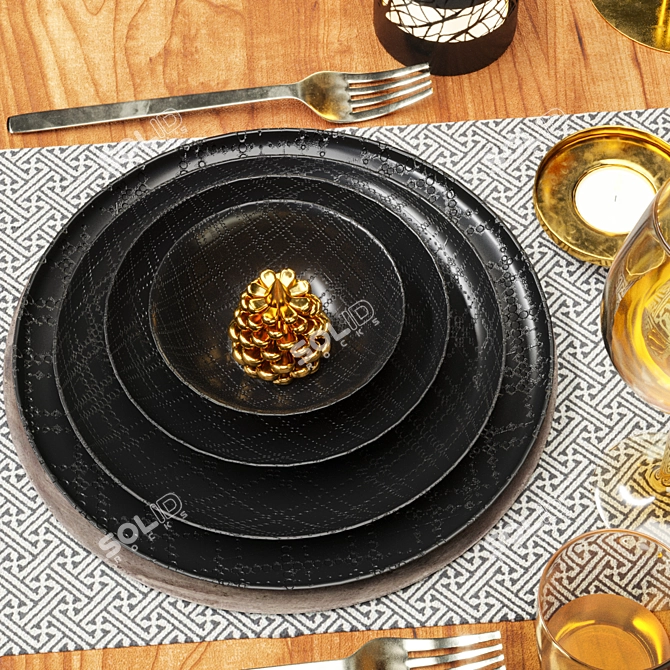 Elegant Tableware Set 015 3D model image 5