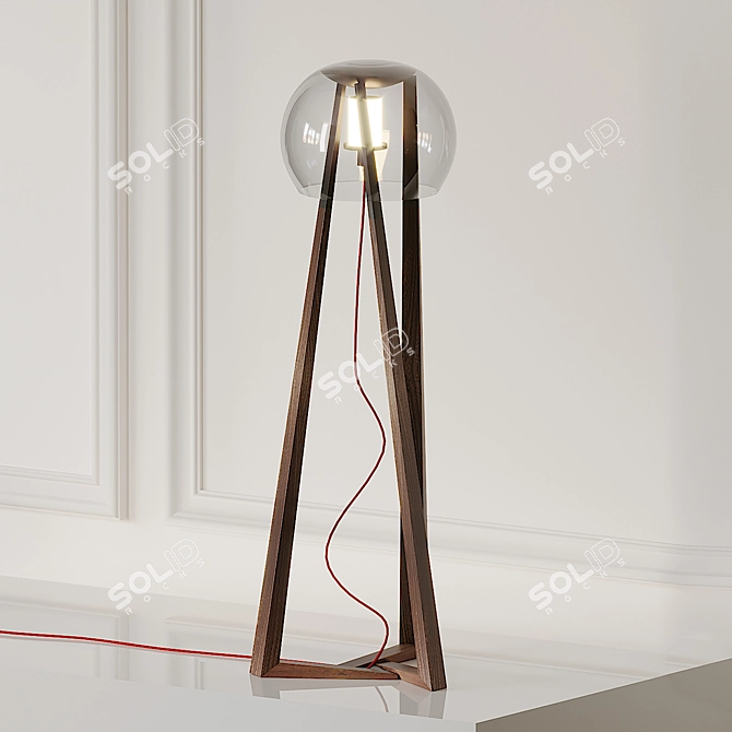 Sleek Compass Floor Lamp 3D model image 1