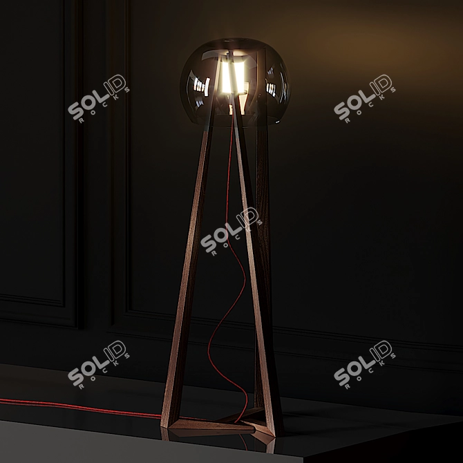 Sleek Compass Floor Lamp 3D model image 2