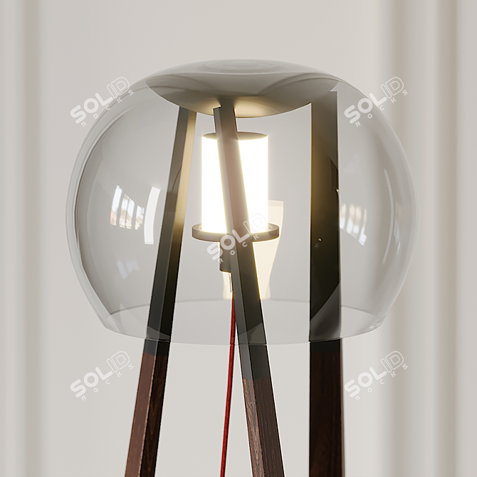 Sleek Compass Floor Lamp 3D model image 3