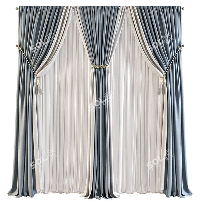 Title: Sleek Curtain Design 3D model image 1