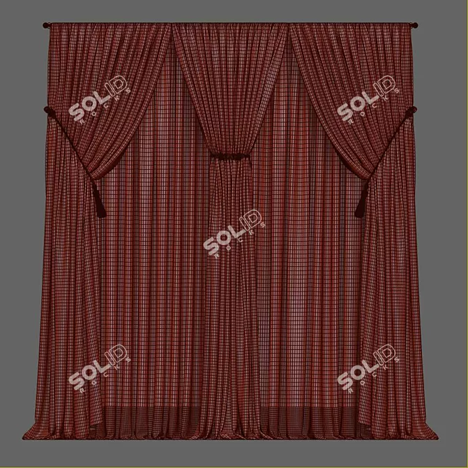 Title: Sleek Curtain Design 3D model image 2