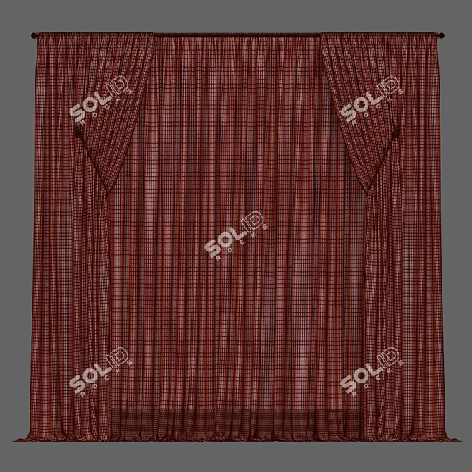 Versatile Curtain Design: Curtain 555 3D model image 2