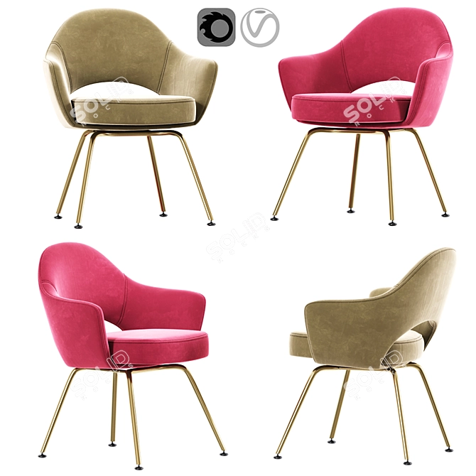 Elegant Saarinen Executive Chair 3D model image 1