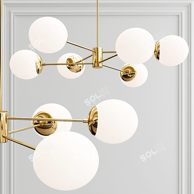 Nyla 6-Light Linear Chandelier: Modern Elegance for Any Space 3D model image 1