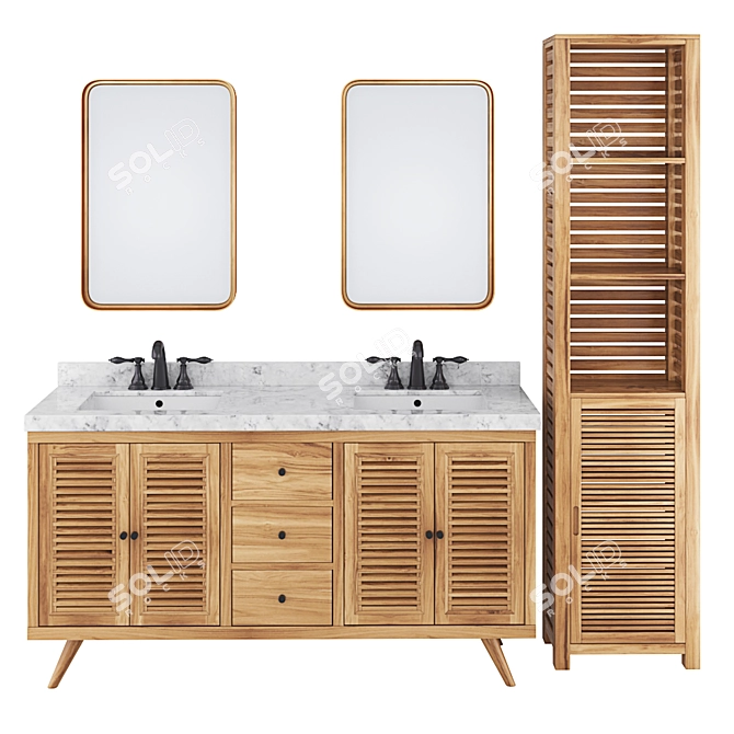 Harper Vanity Combo: Classic American Style 3D model image 2