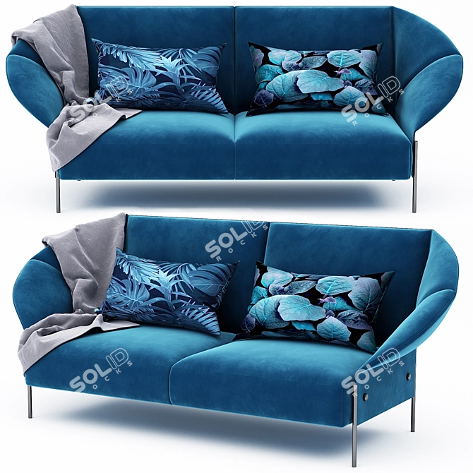 Sleek and Stylish Sofa Set 3D model image 3