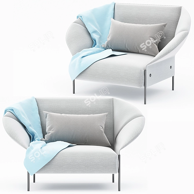 Contemporary Chic Armchair 3D model image 3