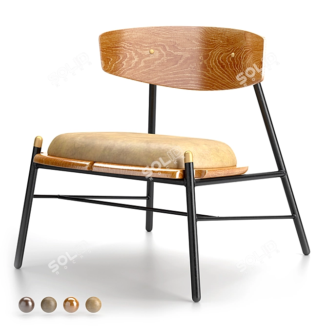 Kink Lounge Chair: Curved Elegance 3D model image 3