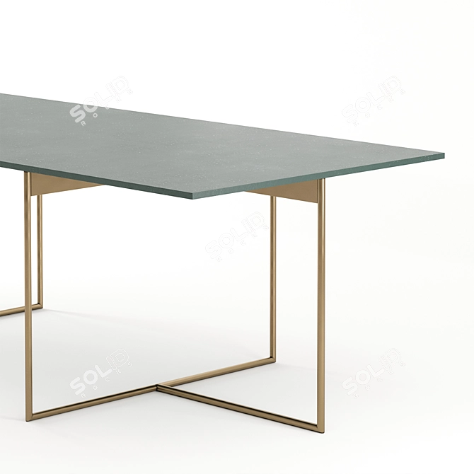 Alamo Rectangular Marble Table 3D model image 2