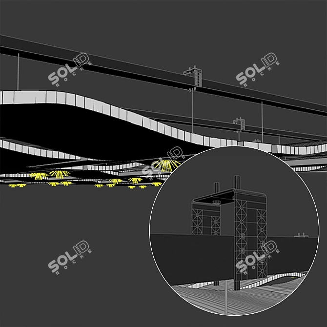 Modular Geometry Suspended Ceiling 3D model image 4