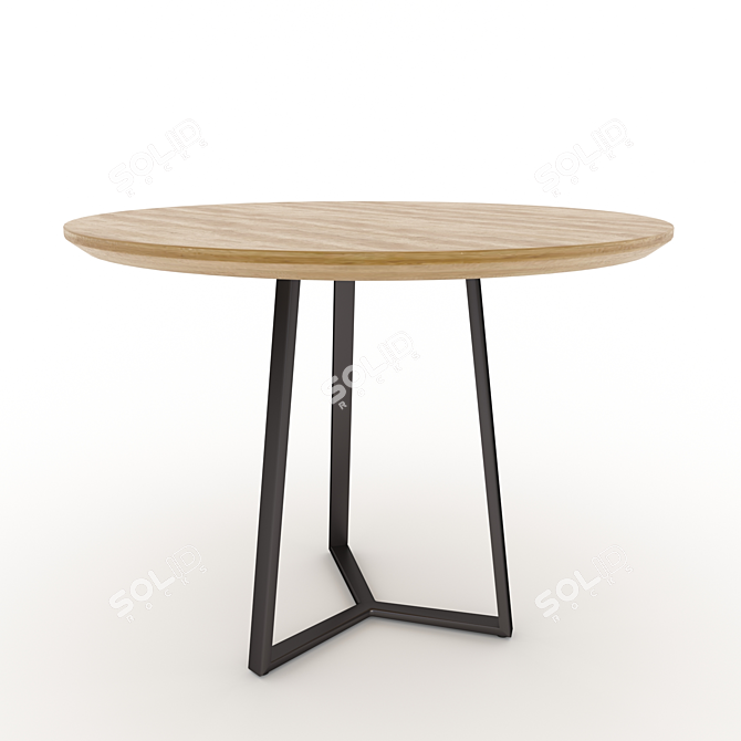 Industrial Chic Table and Chair 3D model image 4