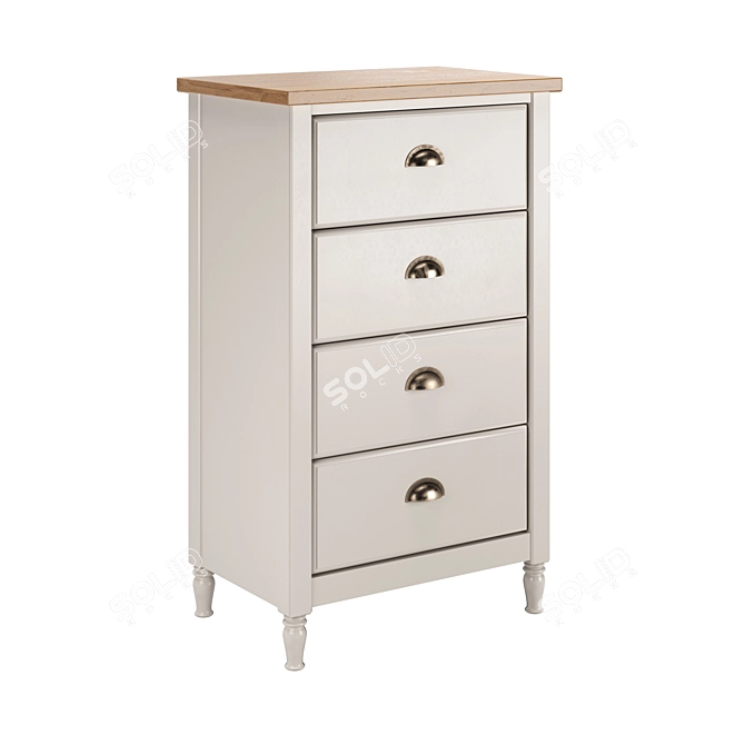 Slim White Commode 3D model image 2