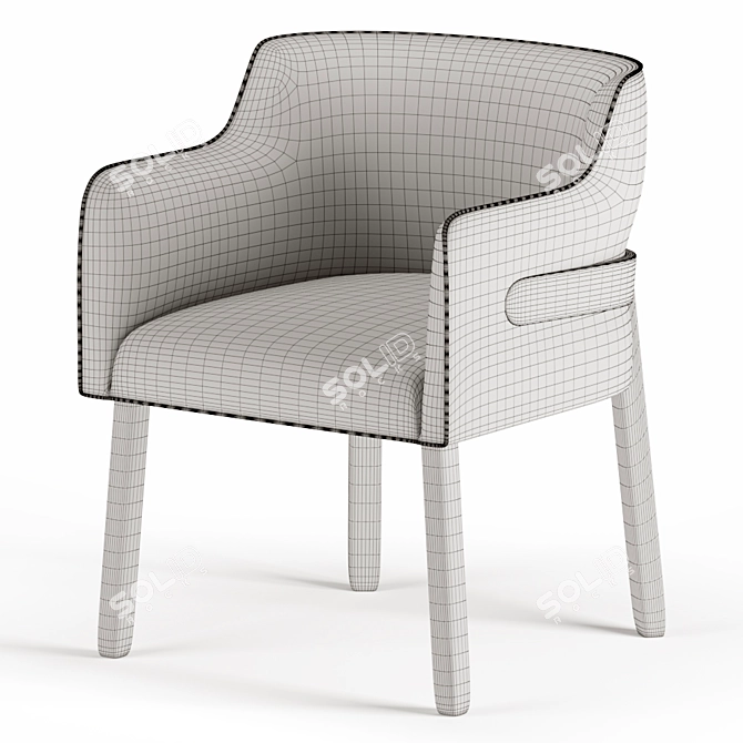 Elegant Mukai Dining Chair 3D model image 3