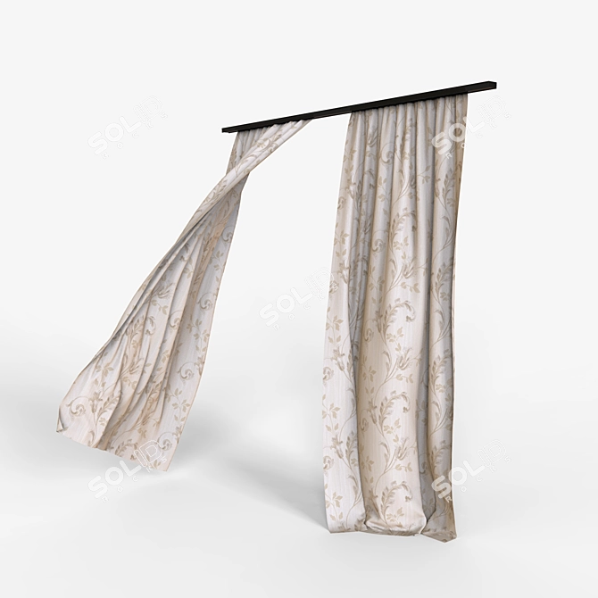 Whirling Breeze Curtains 3D model image 4