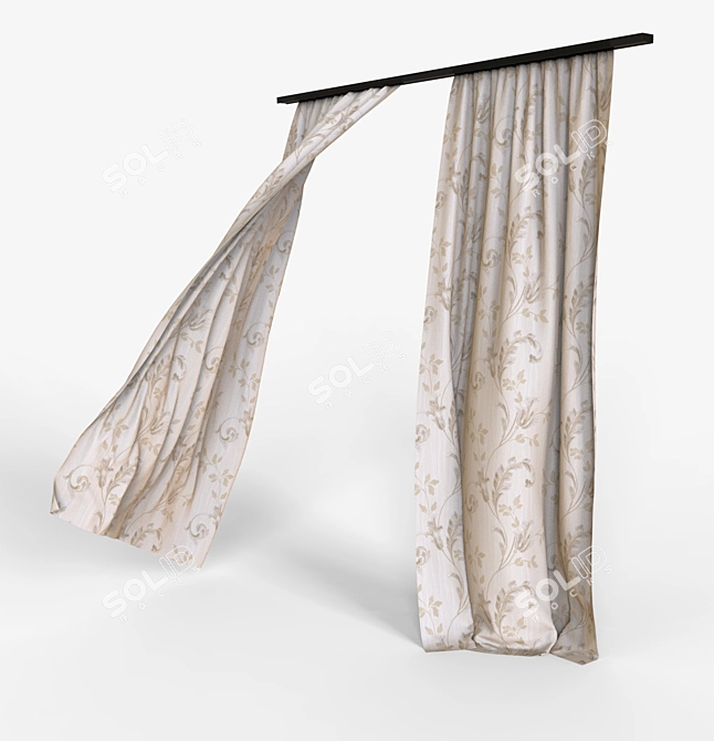 Whirling Breeze Curtains 3D model image 10