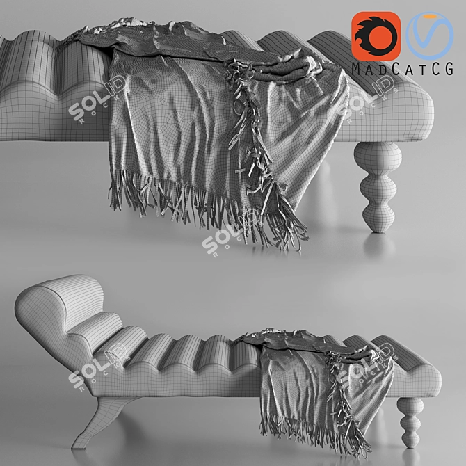 Contemporary Chaise Lounge with Detailed Design 3D model image 2