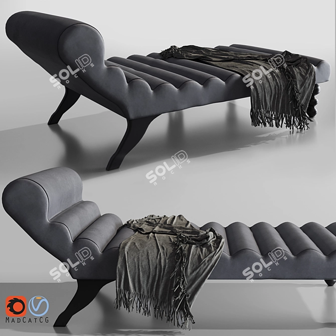 Contemporary Chaise Lounge with Detailed Design 3D model image 3