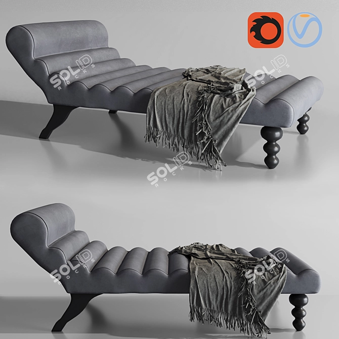 Contemporary Chaise Lounge with Detailed Design 3D model image 8