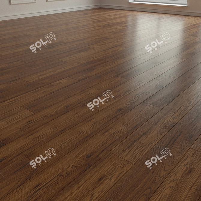 Natural Wood Parquet Flooring 3D model image 2