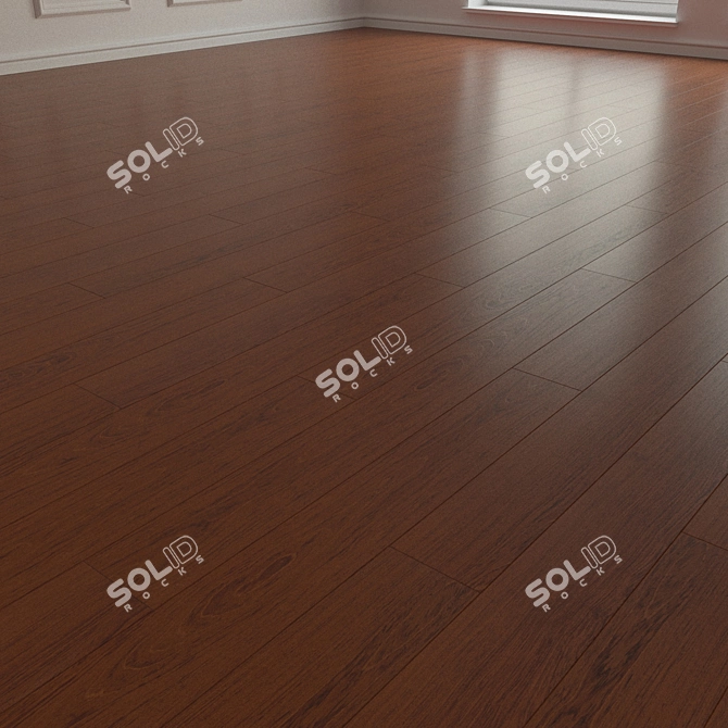 Natural Wood Parquet Flooring 3D model image 2