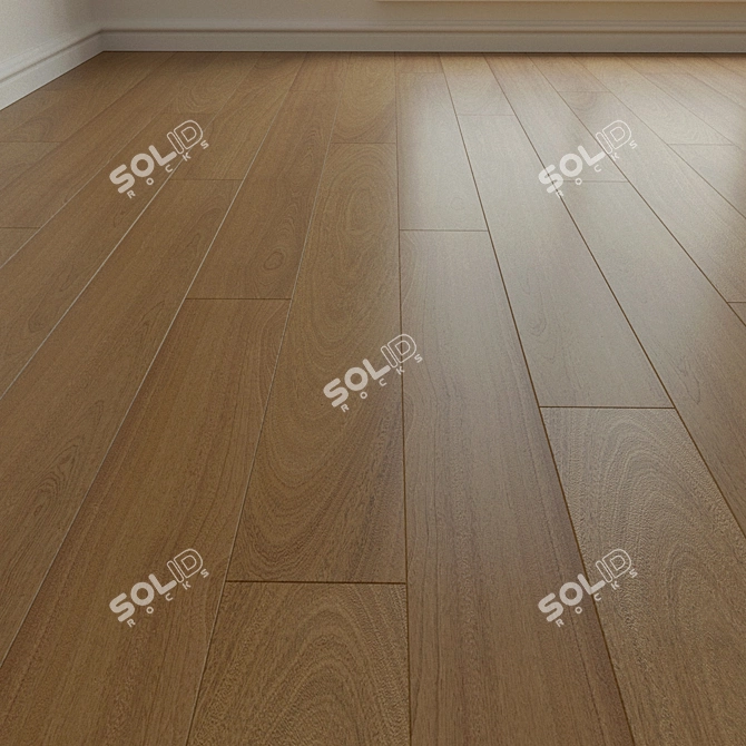 Natural Wood Parquet Flooring 3D model image 3