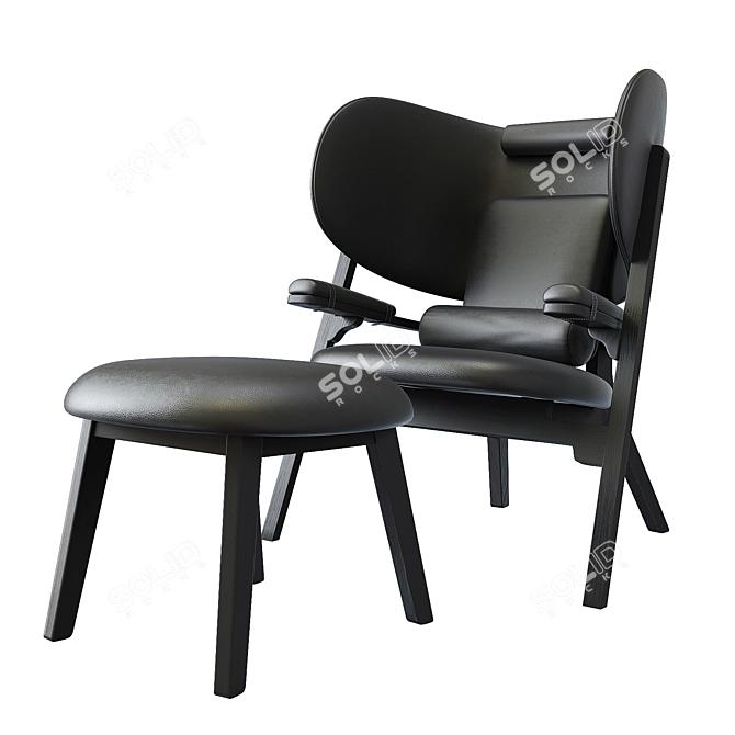 Adamastor Leather Lounge Chair 3D model image 2