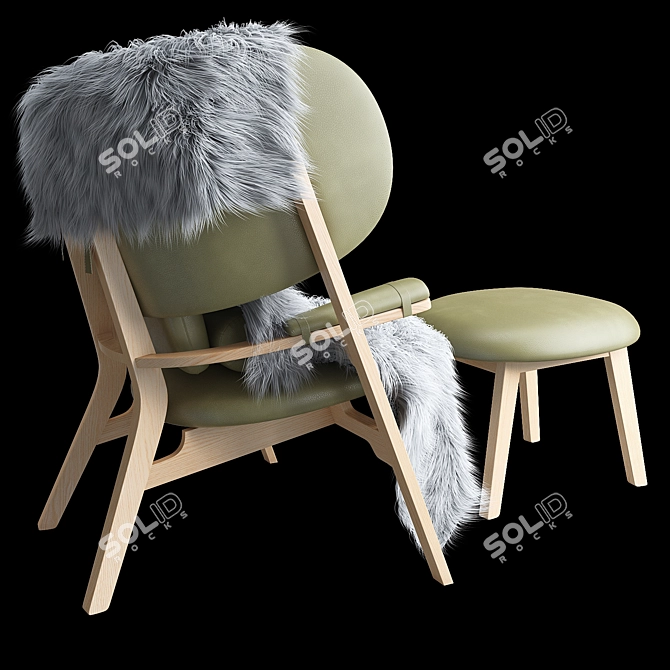 Adamastor Leather Lounge Chair 3D model image 4