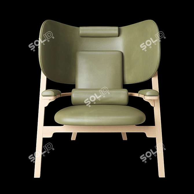 Adamastor Leather Lounge Chair 3D model image 5