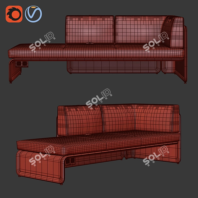 Coalesse Lagunitas Corner Sofa 3D model image 5