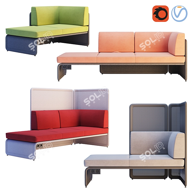 Coalesse Lagunitas Corner Sofa 3D model image 6