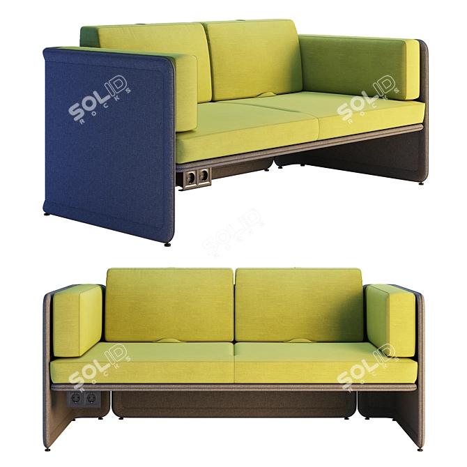 Title: Lagunitas Lounge System Two Seater Sofa 3D model image 2