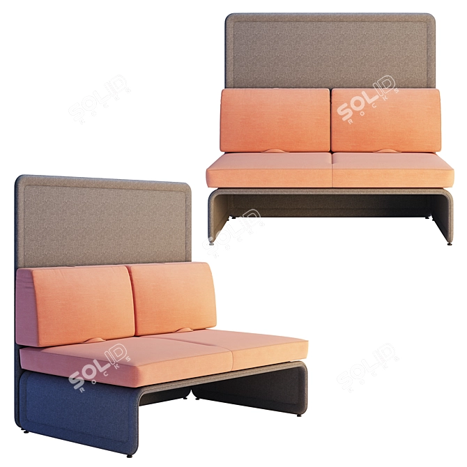 Title: Lagunitas Lounge System Two Seater Sofa 3D model image 3