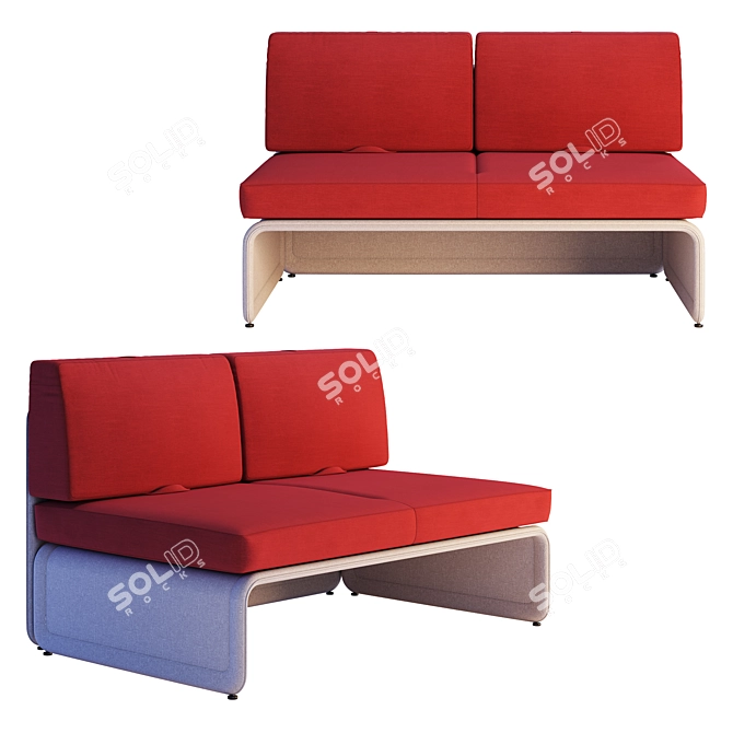 Title: Lagunitas Lounge System Two Seater Sofa 3D model image 4