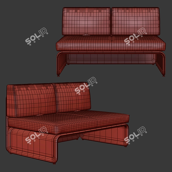 Title: Lagunitas Lounge System Two Seater Sofa 3D model image 5