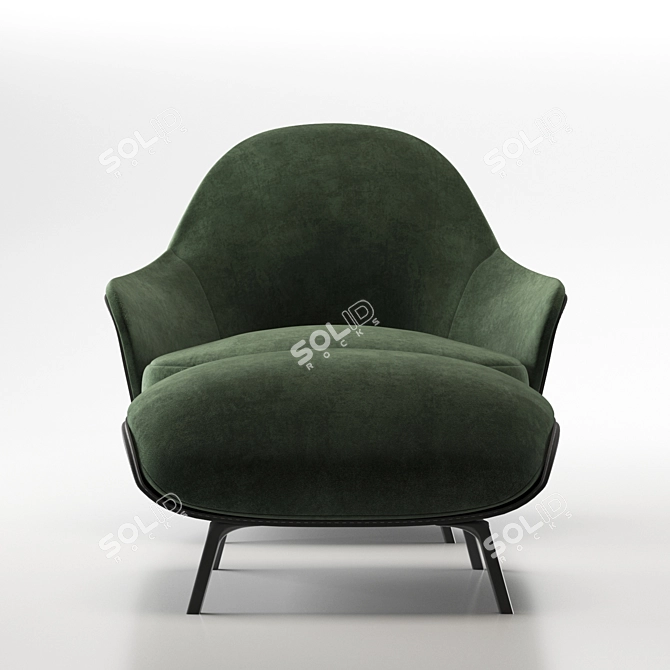 Minotti Angie Armchair: Luxury and Comfort Combined 3D model image 2